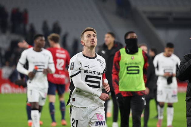 FOOTBALL : LOSC Lille vs Stade Rennais - Ligue 1 J17 - 03 01 2026 Joie de Valentin RONGIER (Stade Rennais) lors du match LOSC Lille vs Stade Rennais, Ligue 1 J17, Decathlon Arena stade Pierre Mauroy, le 3 janvier 2026 - photo Laurent Sanson PsnewZ  Copyright: xLaurentxSANSONx xPsnewZx