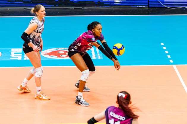03.01.2026, GER, Volleyball, Frauen, 1.BL, Hauptrunde, Saison 25 26, VfB 91 Suhl Lotto Thueringen - Schwarz-Weiss Erfurt Alianza Darley (Schwarz-Weiss Erfurt) 99817 Eisenach Werner-Assmann-Halle Am Sportp Thüringen Deutschland