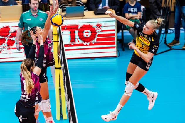 03.01.2026, GER, Volleyball, Frauen, 1.BL, Hauptrunde, Saison 25 26, VfB 91 Suhl Lotto Thueringen - Schwarz-Weiss Erfurt Roosa Laakkonen (VfB 91 Suhl Lotto Thueringen) 99817 Eisenach Werner-Assmann-Halle Am Sportp Thüringen Deutschland