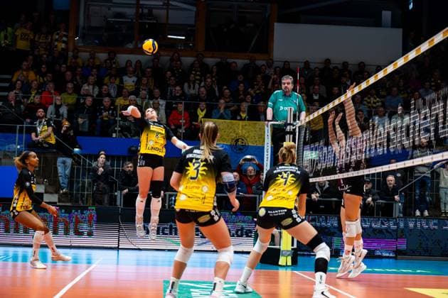 03.01.2026, GER, Volleyball, Frauen, 1.BL, Hauptrunde, Saison 25 26, VfB 91 Suhl Lotto Thueringen - Schwarz-Weiss Erfurt Mackenzie Foley (VfB 91 Suhl Lotto Thueringen) 99817 Eisenach Werner-Assmann-Halle Am Sportp Thüringen Deutschland