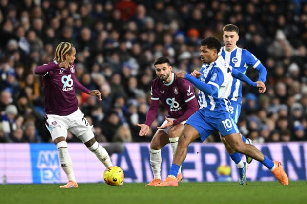 Brighton and Hove Albion v Burnley, Premier League Brighton And Hove Albion forward Georginio Rutter (10) Brighton And Hove Albion midfielder Brajan Gruda (8) during the Premier League match between Brighton and Hove Albion and Burnley at the American Express Stadium, Brighton and Hove, UK on 3 January 2026. Brighton and Hove American Express Stadium East Sussex UK Editorial use only DataCo restrictions apply See www.football-dataco.com , Copyright: xPaulxBockingx PSI-23518-0078