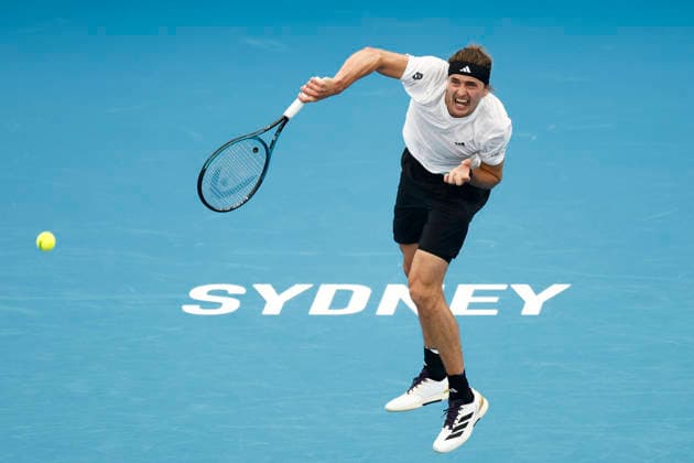 TENNIS UNITED CUP SYDNEY, Alexander Zverev of team Germany serves in his Group F singles match against Tallon Griekspoor of Team Netherlands during day three of the 2026 United Cup at Ken Rosewall Arena in Sydney, Sunday, January 4, 2026. ( NO ARCHIVING, EDITORIAL USE ONLY SYDNEY NEW SOUTH WALES AUSTRALIA  Copyright: xMARKxEVANSx 20260104120044220300
