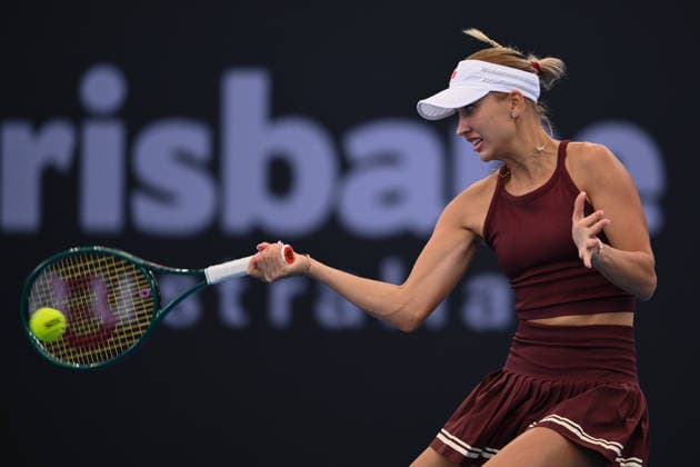 TENNIS BRISBANE INTERNATIONAL, Anastasia Potapova of Austria in action during day 1 of the Brisbane International tennis tournament at Pat Rafter Arena in Brisbane, Sunday, January 4, 2026. ( NO ARCHIVING, EDITORIAL USE ONLY BRISBANE QUEENSLAND AUSTRALIA  Copyright: xZAINxMOHAMMEDx 20260104136721492258