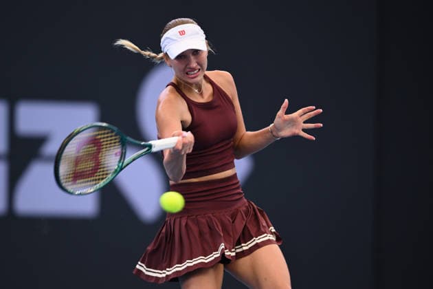 TENNIS BRISBANE INTERNATIONAL, Anastasia Potapova of Austria in action during day 1 of the Brisbane International tennis tournament at Pat Rafter Arena in Brisbane, Sunday, January 4, 2026. ( NO ARCHIVING, EDITORIAL USE ONLY BRISBANE QUEENSLAND AUSTRALIA  Copyright: xZAINxMOHAMMEDx 20260104158941892889