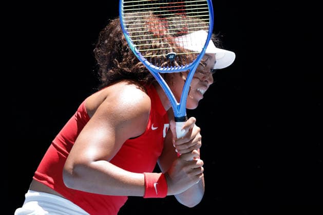 TENNIS UNITED CUP PERTH, Naomi Osaka of Japan in action against Katie Swan of Great Britain during the United Cup day three match between the Great Britain and Japan at RAC Arena in Perth, Sunday, January 4, 2026. ( NO ARCHIVING, EDITORIAL USE ONLY PERTH WESTERN AUSTRALIA AUSTRALIA  Copyright: xRICHARDxWAINWRIGHTx 20260104127588175140