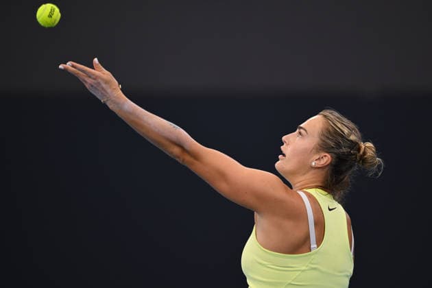 TENNIS BRISBANE INTERNATIONAL, Aryna Sabalenka in action during day 1 of the Brisbane International tennis tournament at Pat Rafter Arena in Brisbane, Sunday, January 4, 2026. ( NO ARCHIVING, EDITORIAL USE ONLY BRISBANE QUEENSLAND AUSTRALIA  Copyright: xZAINxMOHAMMEDx 20260104191316309247