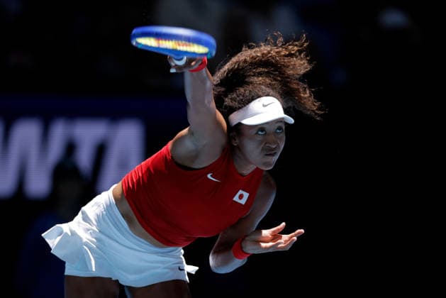 TENNIS UNITED CUP PERTH, Naomi Osaka of Japan in action against Katie Swan of Great Britain during the United Cup day three match between the Great Britain and Japan at RAC Arena in Perth, Sunday, January 4, 2026. ( NO ARCHIVING, EDITORIAL USE ONLY PERTH WESTERN AUSTRALIA AUSTRALIA  Copyright: xRICHARDxWAINWRIGHTx 20260104121794797541
