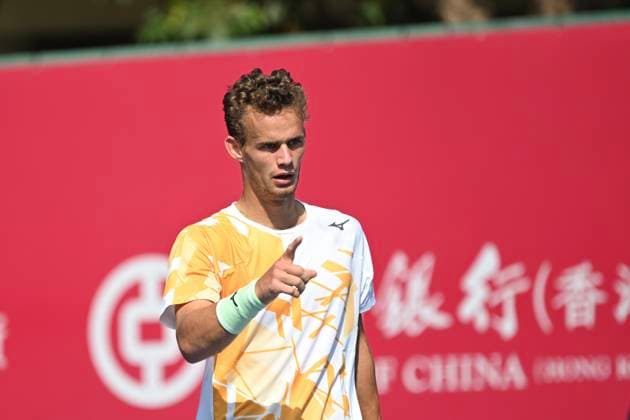 Hong Kong Tennis Open - Day 1 Luca Van Assche, a French tennis player, during a match at the Hong Kong Tennis Open on January 4, 2026 in Hong Kong. (Photo by Kobe Li Nexpher Images) Hong Kong