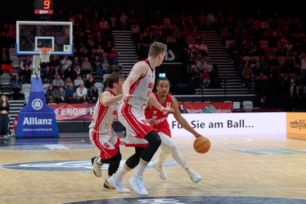 Nürnberg Falcons BC vs. RheinStars Köln, Basketball, 2. Basketball Bundesliga, Bundesliga, Barmer Liga, Pro-Serie A, Nürnberg, KIA Metropol Arena 30nullvier Photographie Nürnberg KIA Metropol Arena Bayern Deutschland Copyright: xAmerican-Football.Networkx