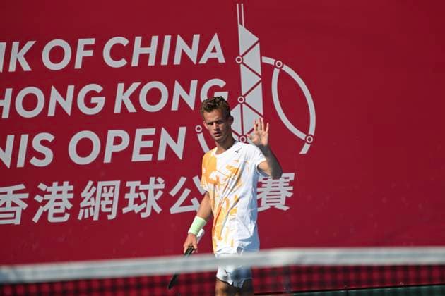 Hong Kong Tennis Open - Day 1 Luca Van Assche, a French tennis player, during a match at the Hong Kong Tennis Open on January 4, 2026 in Hong Kong. (Photo by Kobe Li Nexpher Images) Hong Kong