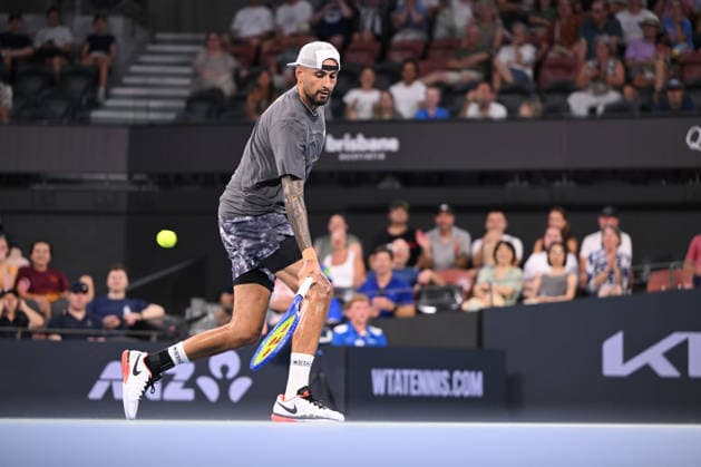 TENNIS BRISBANE INTERNATIONAL, Nick Kyrgios in action during day 1 of the Brisbane International tennis tournament at Pat Rafter Arena in Brisbane, Sunday, January 4, 2026. ( NO ARCHIVING, EDITORIAL USE ONLY BRISBANE QUEENSLAND AUSTRALIA  Copyright: xZAINxMOHAMMEDx 20260104133325253178