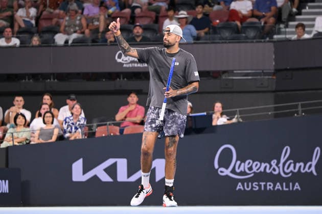 TENNIS BRISBANE INTERNATIONAL, Nick Kyrgios in action during day 1 of the Brisbane International tennis tournament at Pat Rafter Arena in Brisbane, Sunday, January 4, 2026. ( NO ARCHIVING, EDITORIAL USE ONLY BRISBANE QUEENSLAND AUSTRALIA  Copyright: xZAINxMOHAMMEDx 20260104143889666420