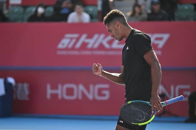Hong Kong Tennis Open - Day 1 Michael Mmoh, an American tennis player, during a match at the Hong Kong Tennis Open on January 4, 2026 in Hong Kong. (Photo by Kobe Li Nexpher Images) Hong Kong