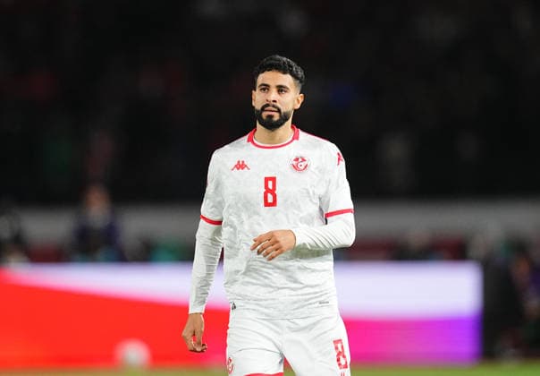 Elias Saad (Tunisia) looks on during the Africa Cup Of Nations match between Mali and Tunisia at Mohammad V Stadium on January 3, 2026 in Casablanca, Morocco. (Photo by Thor Wegner DeFodi Images) - *** Elias Saad Tunisia looks on during the Africa Cup Of Nations match between Mali and Tunisia at Mohammad V Stadium on January 3, 2026 in Casablanca, Morocco Photo by Thor Wegner DeFodi Images