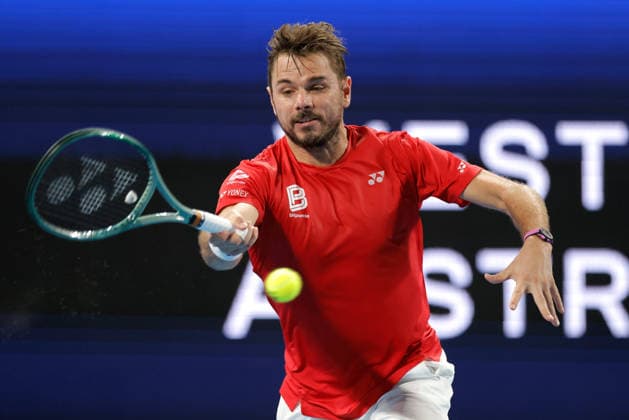 TENNIS UNITED CUP PERTH, Stan Wawrinka of Switzerland in action against Flavio Cobolli of Italy during the United Cup day three match between Italy and Switzerland at RAC Arena in Perth, Sunday, January 4, 2026. ( NO ARCHIVING, EDITORIAL USE ONLY PERTH WESTERN AUSTRALIA AUSTRALIA  Copyright: xRICHARDxWAINWRIGHTx 20260104133726024534