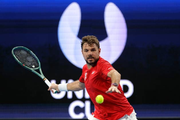 TENNIS UNITED CUP PERTH, Stan Wawrinka of Switzerland in action against Flavio Cobolli of Italy during the United Cup day three match between Italy and Switzerland at RAC Arena in Perth, Sunday, January 4, 2026. ( NO ARCHIVING, EDITORIAL USE ONLY PERTH WESTERN AUSTRALIA AUSTRALIA  Copyright: xRICHARDxWAINWRIGHTx 20260104133646078649