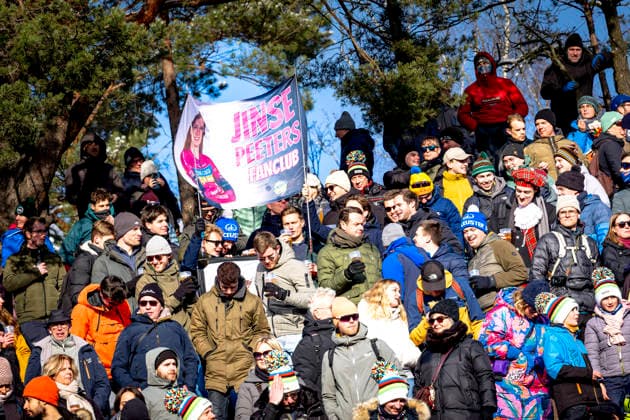 Banner for Jinse Peeters during the UCI Cyclo-cross World Cup 2025 in ZONHOVEN, Belgium on 29 december 2025, (photo by Marcel van Dorst EYE4images)