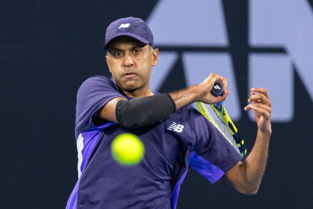 January 4, 2026, Brisbane, Qld, Australia: RAJEEV RAM of the United States plays a forehand during his MenÃ¢â‚¬â ¢s doubles round one match with MATTHEW EBDEN of Australia against THANASI KOKKINAKIS and NICK KYRGIOS at the Brisbane International. Brisbane Australia - ZUMAt173 20260104_zsp_t173_080 Copyright: xStephanexThomasx