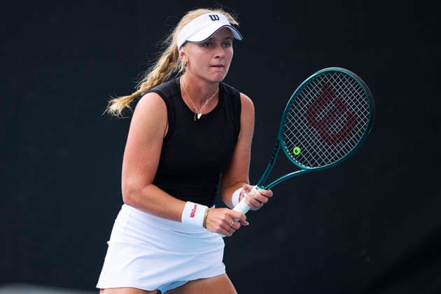 BRISBANE, AUSTRALIA - JANUARY 03: Taylah Preston of Australia reacts in the Women s Singles Qualifying second round match against Zhang Shuai of China ahead of the 2026 Brisbane International at Pat Rafter Arena on January 3, 2026 in Brisbane, Australia.  Copyright: xVCGx 111613104650
