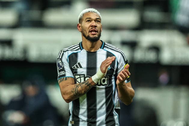 Premier League Newcastle United v Crystal Palace Joelinton of Newcastle United applauds the fans after the game during the Premier League match Newcastle United vs Crystal Palace at St. James s Park, Newcastle, United Kingdom, 4th January 2026 (Photo by Alfie Cosgrove News Images) Newcastle St. James s Park Tyne and Wear United Kingdom Copyright: xAlfiexCosgrove NewsxImagesx