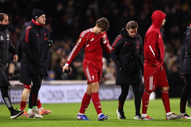 Fulham v Liverpool 04 January 2026, London - Premier League Football - Fulham v Liverpool - Federico Chiesa of Liverpool reacts - Photo: Jacques Feeney Offside. London UK Copyright: xJacquesxFeeneyx xOffsidexOffside