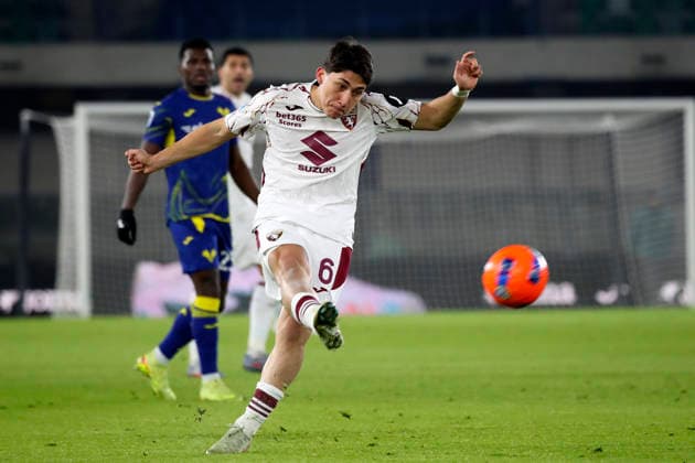 Torino s Emirhan Ilkhan during the Serie A soccer match between Hellas Verona and Torino FC at the Bentegodi Stadium in Verona, north west Italy - Sunday , January 04 , 2026. - Soccer .  Copyright: xPaolaxGarbuio Lapressex
