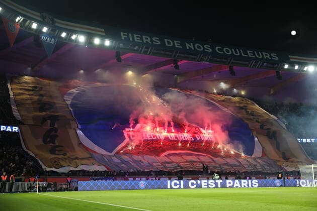 FBL-FRA-LIGUE1-Paris Saint Germain - Paris FC choreography Paris Saint Germain fans during the French L1 football match between Paris Saint Germain (PSG) and Paris FC at Parc des Princes on January 04, 2026 in Paris France Copyright: JoaquimxFerreira
