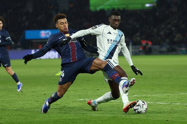 FBL-FRA-LIGUE1-Paris Saint Germain - Paris FC DÃ sirÃ DouÃ (Paris Saint-Germain), Alimami Gory (Paris FC) during the French L1 football match between Paris Saint Germain (PSG) and Paris FC at Parc des Princes on January 04, 2026 in Paris France Copyright: JoaquimxFerreira