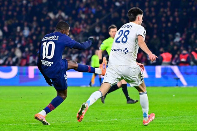 FOOTBALL : PSG vs PFC - Ligue1 - 04 01 2026 Ousmane DEMBELE ( 10 - PSG ) scores a goal during the Ligue 1 match between Paris Saint Germain and Paris Football Club at Parc Des Princes on January 04 , 2026 in Paris, France. ( Photo by Federico Pestelini PsnewZ ) - ParisFrance  Copyright: xFedericoxPestelinix