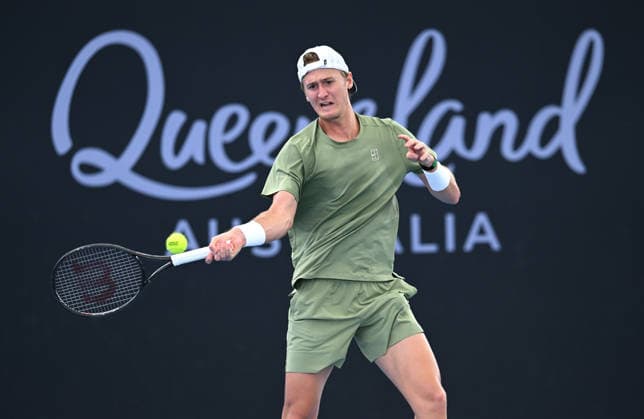 TENNIS BRISBANE INTERNATIONAL, Sebastian Korda of the USA in action against Valentin Vacherot of Monaco during day two of the Brisbane International tennis tournament at Pat Rafter Arena in Brisbane, Monday, January 5, 2026. ( NO ARCHIVING, EDITORIAL USE ONLY BRISBANE QUEENSLAND AUSTRALIA  Copyright: xDARRENxENGLANDx 20260105144808518920