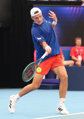 January 5, 2026, Sydney, New South Wales, Australia: JAKUB MENSIK of Czech Republic during the match against C. Ruud of Norway in the single match group D during the United Cup at Ken Rosewall Arena, Sydney, Australia. Sydney Australia - ZUMAc278 20260105_zsp_c278_004 Copyright: xMarcinxCholewinskix