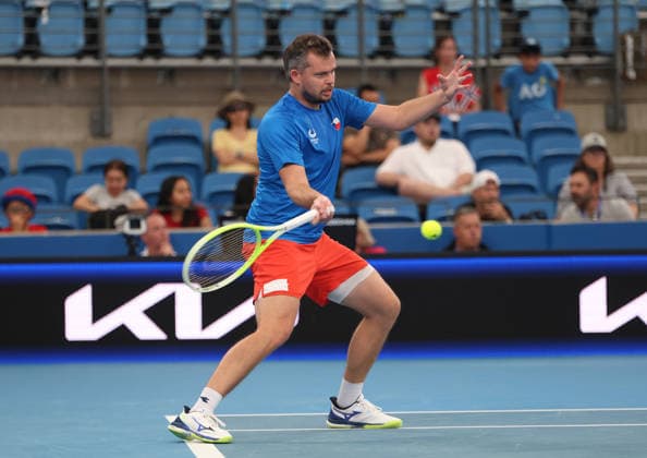 January 5, 2026, Sydney, New South Wales, Australia: ADAM PAVLASEK of Czech Republic during the match against Norway in the double match group D during the United Cup at Ken Rosewall Arena, Sydney, Australia. Sydney Australia - ZUMAc278 20260105_zsp_c278_042 Copyright: xMarcinxCholewinskix