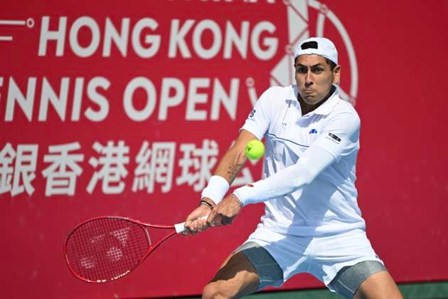 Hong Kong Tennis Open - Day 2 Alejandro Tabilo, a Chilean tennis player, during a match at the Hong Kong Tennis Open WTA, Tennis Damen 250) on January 5, 2026 in Hong Kong. (Photo by Kobe Li Nexpher Images) Hong Kong