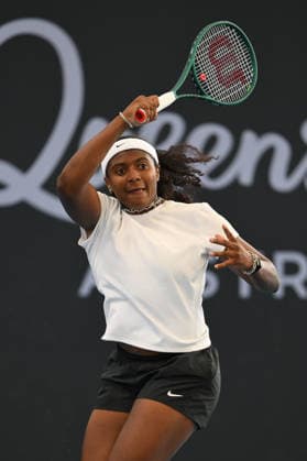 TENNIS BRISBANE INTERNATIONAL, Hailey Baptiste of The United States in action against Yulia Putintseva of Kazakhstan during day two of the Brisbane International tennis tournament at Pat Rafter Arena in Brisbane, Monday, January 5, 2026. ( NO ARCHIVING, EDITORIAL USE ONLY BRISBANE QUEENSLAND AUSTRALIA  Copyright: xZAINxMOHAMMEDx 20260105132262733000