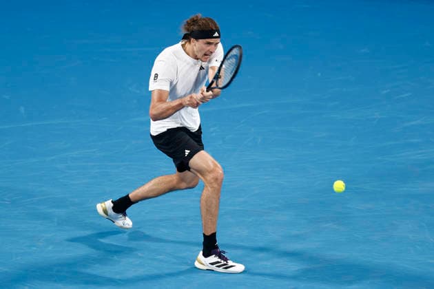 TENNIS UNITED CUP SYDNEY, Alexander Zverev of team Germany plays a backhand in his Group F singles match against Hubert Hurkacz of team Poland during day four of the 2026 United Cup at Ken Rosewall Arena in Sydney, Monday, January 5, 2026. ( NO ARCHIVING, EDITORIAL USE ONLY SYDNEY NEW SOUTH WALES AUSTRALIA  Copyright: xMARKxEVANSx 20260105163811229858