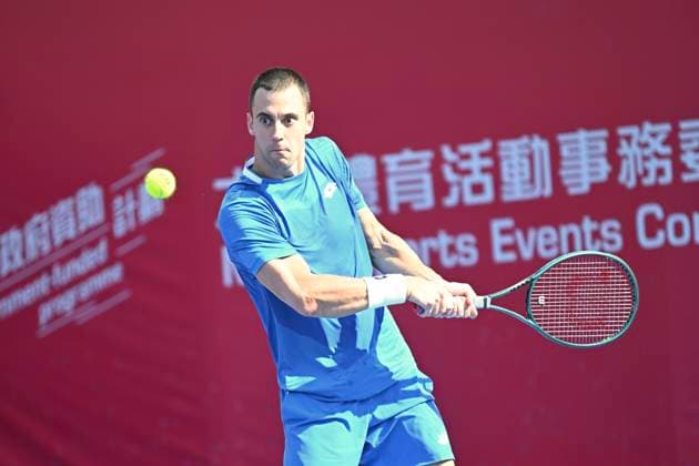 Hong Kong Tennis Open - Day 2 Laslo Djere, a Serbian tennis player, during a match at the Hong Kong Tennis Open WTA, Tennis Damen 250) on January 5, 2026 in Hong Kong. (Photo by Kobe Li Nexpher Images) Hong Kong