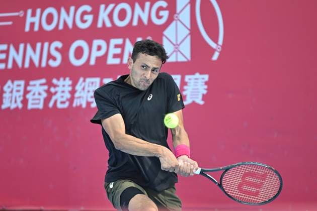 Hong Kong Tennis Open - Day 2 Emilio Nava, an American tennis player, during a match at the Hong Kong Tennis Open WTA, Tennis Damen 250) on January 5, 2026 in Hong Kong. (Photo by Kobe Li Nexpher Images) Hong Kong