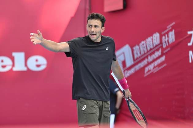 Hong Kong Tennis Open - Day 2 Emilio Nava, an American tennis player, during a match at the Hong Kong Tennis Open WTA, Tennis Damen 250) on January 5, 2026 in Hong Kong. (Photo by Kobe Li Nexpher Images) Hong Kong