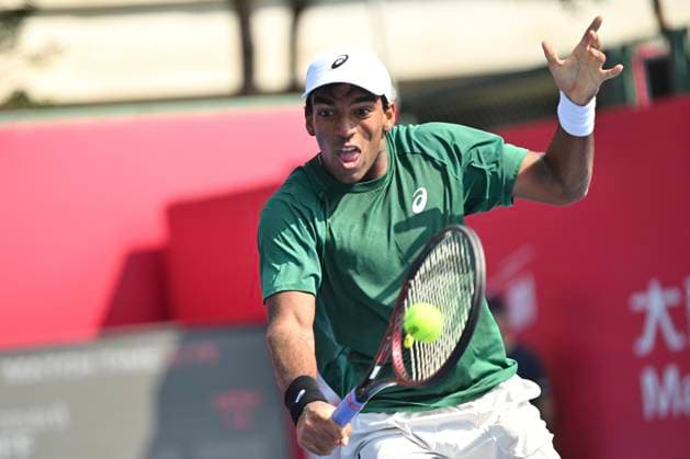 Hong Kong Tennis Open - Day 2 Nishesh Basavareddy, an American tennis player, during a match at the Hong Kong Tennis Open WTA, Tennis Damen 250) on January 5, 2026 in Hong Kong. (Photo by Kobe Li Nexpher Images) Hong Kong