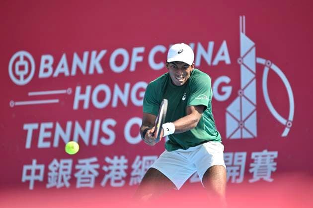 Hong Kong Tennis Open - Day 2 Nishesh Basavareddy, an American tennis player, during a match at the Hong Kong Tennis Open WTA, Tennis Damen 250) on January 5, 2026 in Hong Kong. (Photo by Kobe Li Nexpher Images) Hong Kong