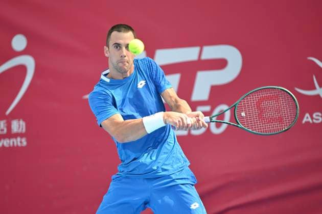 Hong Kong Tennis Open - Day 2 Laslo Djere, a Serbian tennis player, during a match at the Hong Kong Tennis Open WTA, Tennis Damen 250) on January 5, 2026 in Hong Kong. (Photo by Kobe Li Nexpher Images) Hong Kong