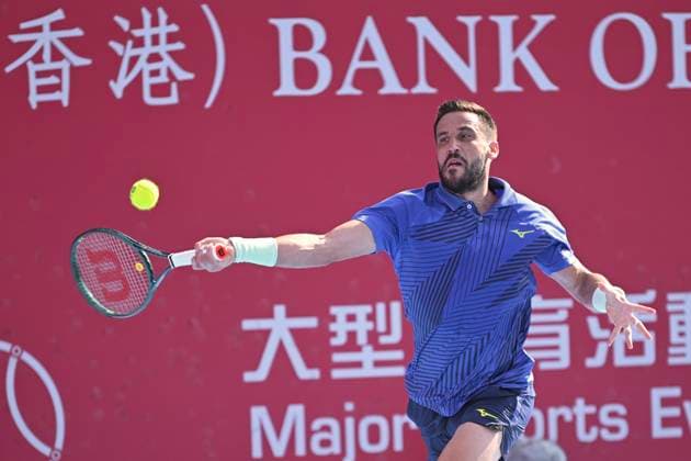 Hong Kong Tennis Open - Day 2 Damir Dzumhur, a Bosnian tennis player, during a match at the Hong Kong Tennis Open WTA, Tennis Damen 250) on January 5, 2026 in Hong Kong. (Photo by Kobe Li Nexpher Images) Hong Kong