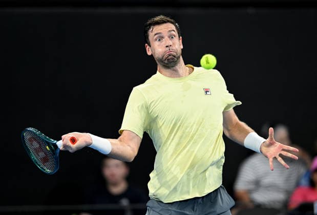 TENNIS BRISBANE INTERNATIONAL, Quentin Halys of France celebrates winning against Alexei Popyrin of Australia during day two of the Brisbane International tennis tournament at Pat Rafter Arena in Brisbane, Monday, January 5, 2026. ( NO ARCHIVING, EDITORIAL USE ONLY BRISBANE QUEENSLAND AUSTRALIA  Copyright: xDARRENxENGLANDx 20260105110349911274