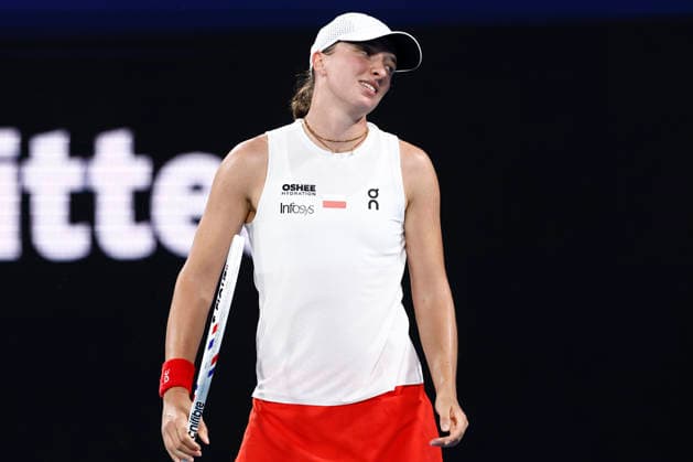 TENNIS UNITED CUP SYDNEY, Iga Swiatek of team Poland reacts in her Group F singles match against Eva Lys of Team Germany during day four of the 2026 United Cup at Ken Rosewall Arena in Sydney, Monday, January 5, 2026. ( NO ARCHIVING, EDITORIAL USE ONLY SYDNEY NEW SOUTH WALES AUSTRALIA  Copyright: xMARKxEVANSx 20260105176598593132
