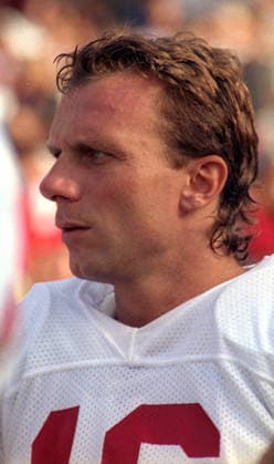 August 19, 1989 - San Francisco, California, U.S - San Francisco 49ers vs Denver Broncos at Candlestick Park Sunday, August 19, 1989, Preseason Game. San Francisco quarterback Joe Montana Copyright: xAlxGolubx