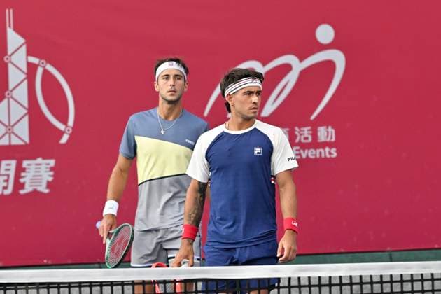Hong Kong Tennis Open - Day 2 Francisco Comesana and Tomas Martin Etcheverry, the Argentina tennis player, during a match at the Hong Kong Tennis Open(ATP250) on January 5, 2026 in Hong Kong. (Photo by Kobe Li Nexpher Images) Hong Kong