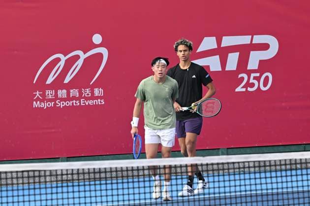 Hong Kong Tennis Open - Day 2 Hong Kong tennis player Coleman Wong (L) and Canadian tennis player Gabriel Diallo, during a match at the Hong Kong Tennis Open(ATP250) on January 5, 2026 in Hong Kong. (Photo by Kobe Li Nexpher Images) Hong Kong