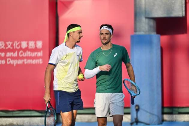 Hong Kong Tennis Open - Day 2 Lorenzo Sonego and Lorenzo Musetti, the Italian tennis player Coleman Wong, during a match at the Hong Kong Tennis Open ATP, Tennis Herren 250) on January 5, 2026 in Hong Kong. (Photo by Kobe Li Nexpher Images) Hong Kong