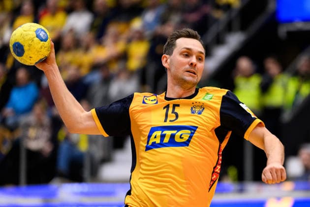 260105 Hampus Wanne of Sweden during the International Friendly, Länderspiel, Nationalmannschaft between Sweden and Brazil on January 5, 2026 in Jönköping. Photo: Carl Sandin BILDBYRAN kod CS CS0829 handball handboll handball international friendly sverige sweden brasilien bbeng Copyright: CARLxSANDIN BB260105CS006