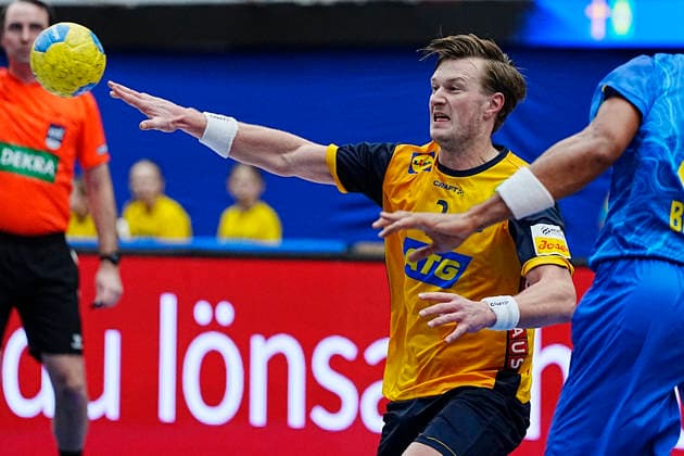 JÖNKÖPING, SVERIGE 20260105 Sveriges Jonathan Carlsbogard under mandagens träningslandskampen i handboll mellan Sverige och Brasilien i Husqvarna Garden. JÖNKÖPING SVERIGE x9200x Copyright: xBjörnxLarssonxRosvall TTx HANDBOLL SVERIGE-BRASILIEN